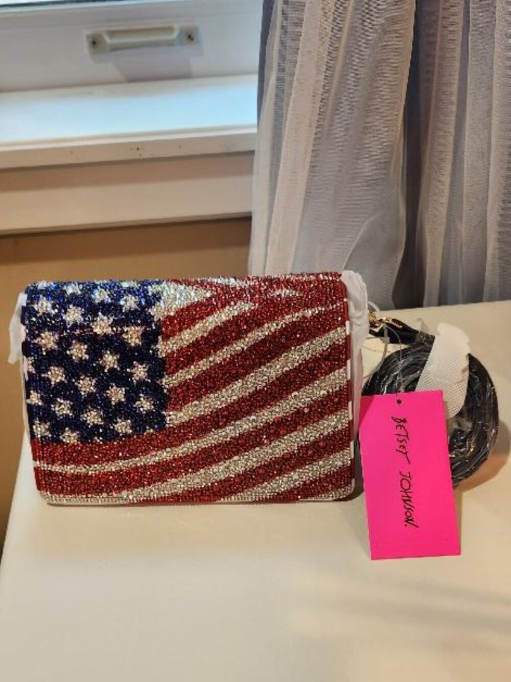 Betsey Johnson "Oh My Stars" Crossbody Bag Featuring the American Flag